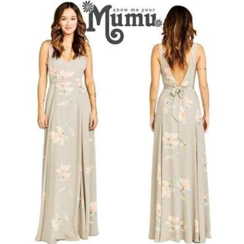 NWT Show Me Your Mumu Jenn Maxi Dress in Lily Showers Floral Size Small (352)
